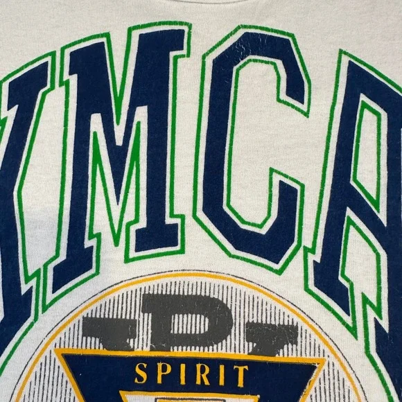 Vtg YMCA‎ Tank Top Jerzees L 90s Portland Maine Spirit Mind Body USA Made Logo